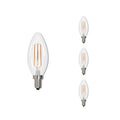 B11 5W Dimmable Clear Filament LED Light Bulb with E12 Base, 2700K, 500 Lumens, 4-Pack