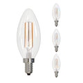 B11 6.5W Dimmable Clear Filament LED Light Bulb with E12 Base, 4000K, 750 Lumens, 4-Pack