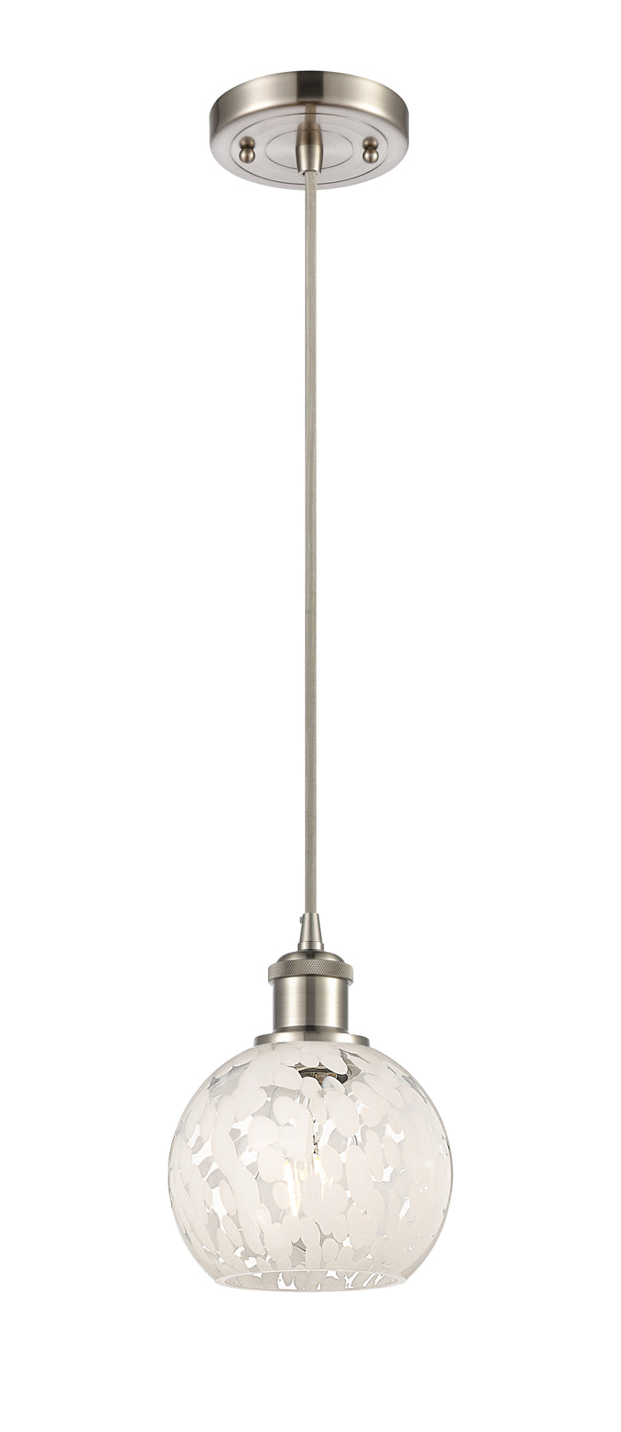 Brushed Satin Nickel / White Mouchette