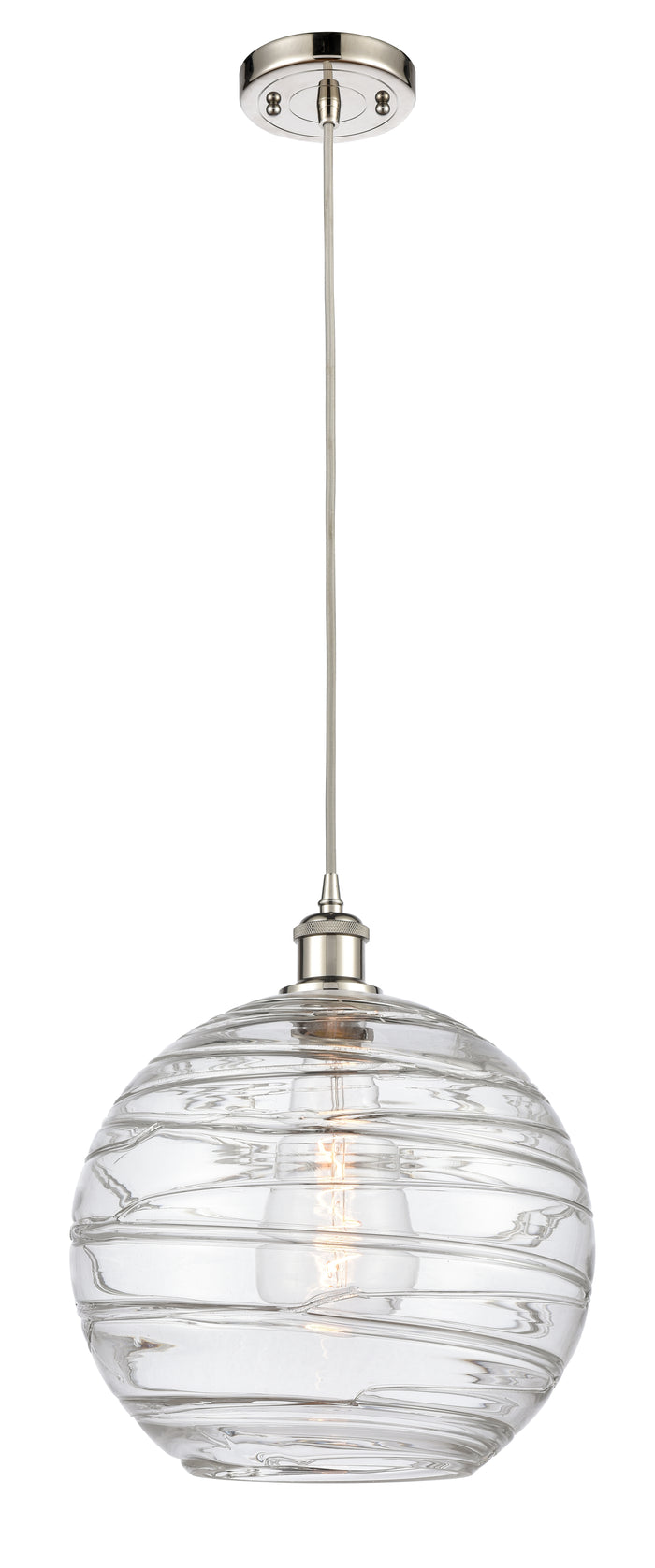 Polished Nickel / Clear Deco Swirl