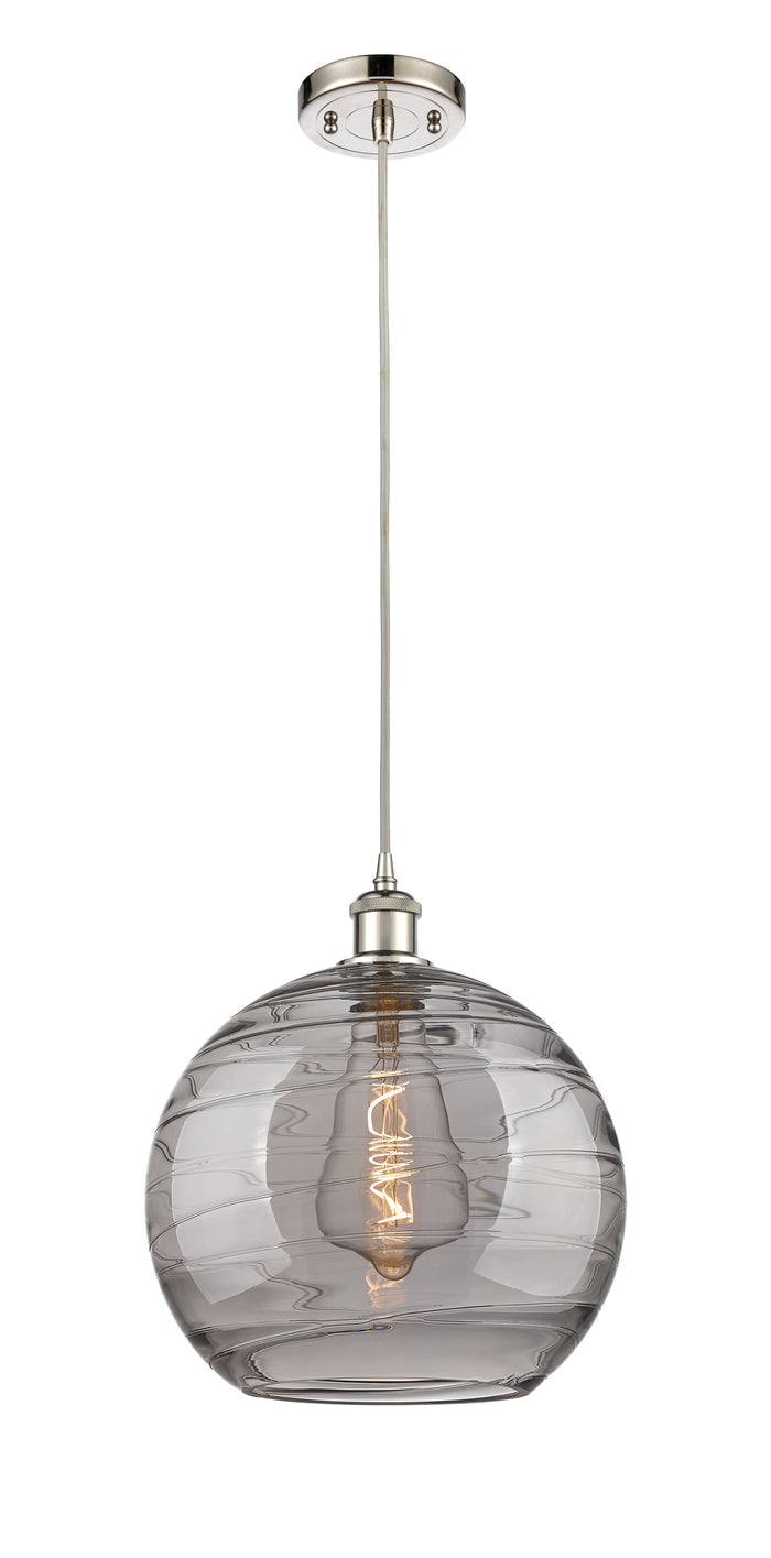 Polished Nickel / Light Smoke Deco Swirl