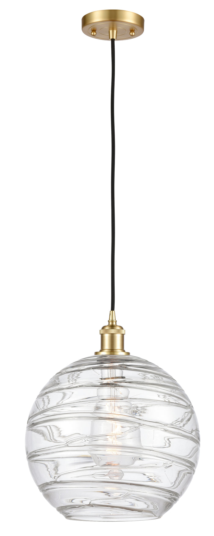 Satin Gold / Clear Deco Swirl