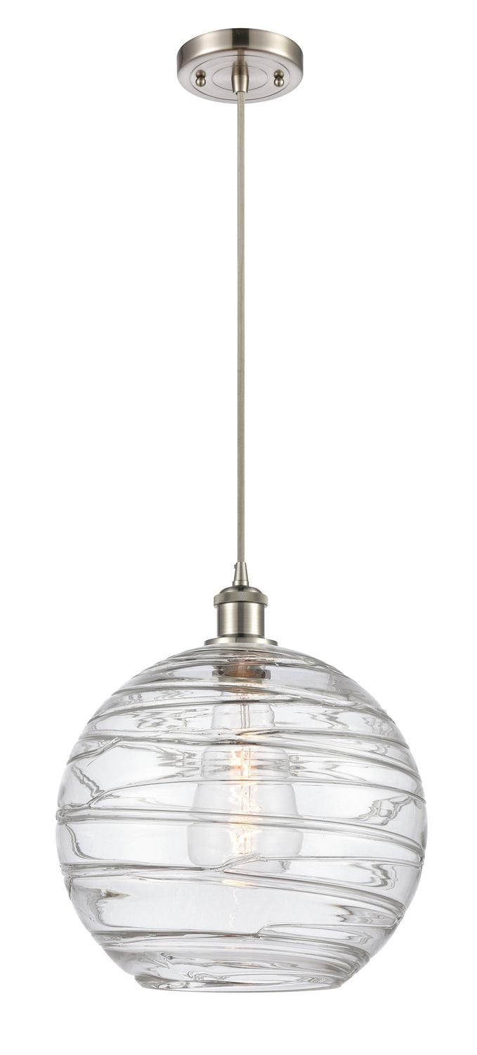 Brushed Satin Nickel / Clear Deco Swirl
