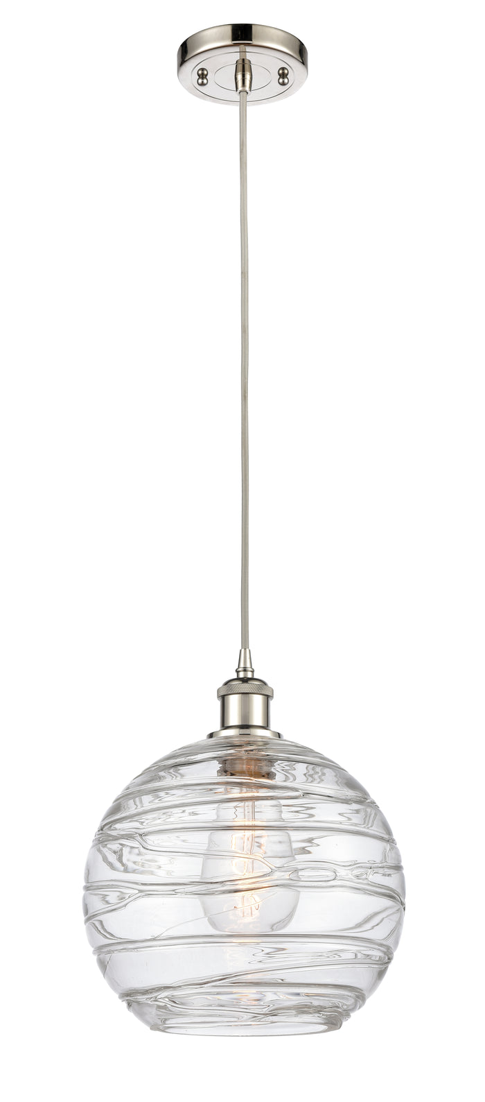 Polished Nickel / Clear Deco Swirl