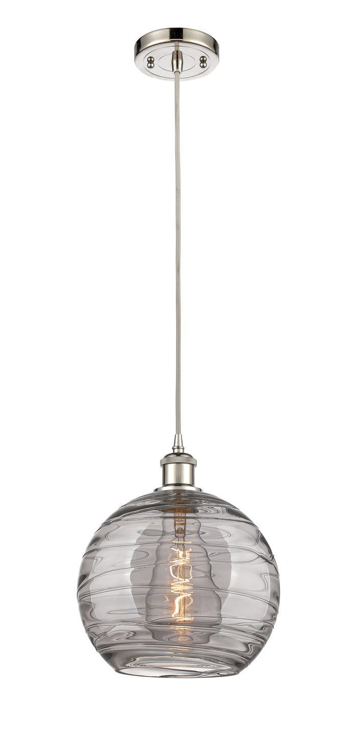 Polished Nickel / Light Smoke Deco Swirl