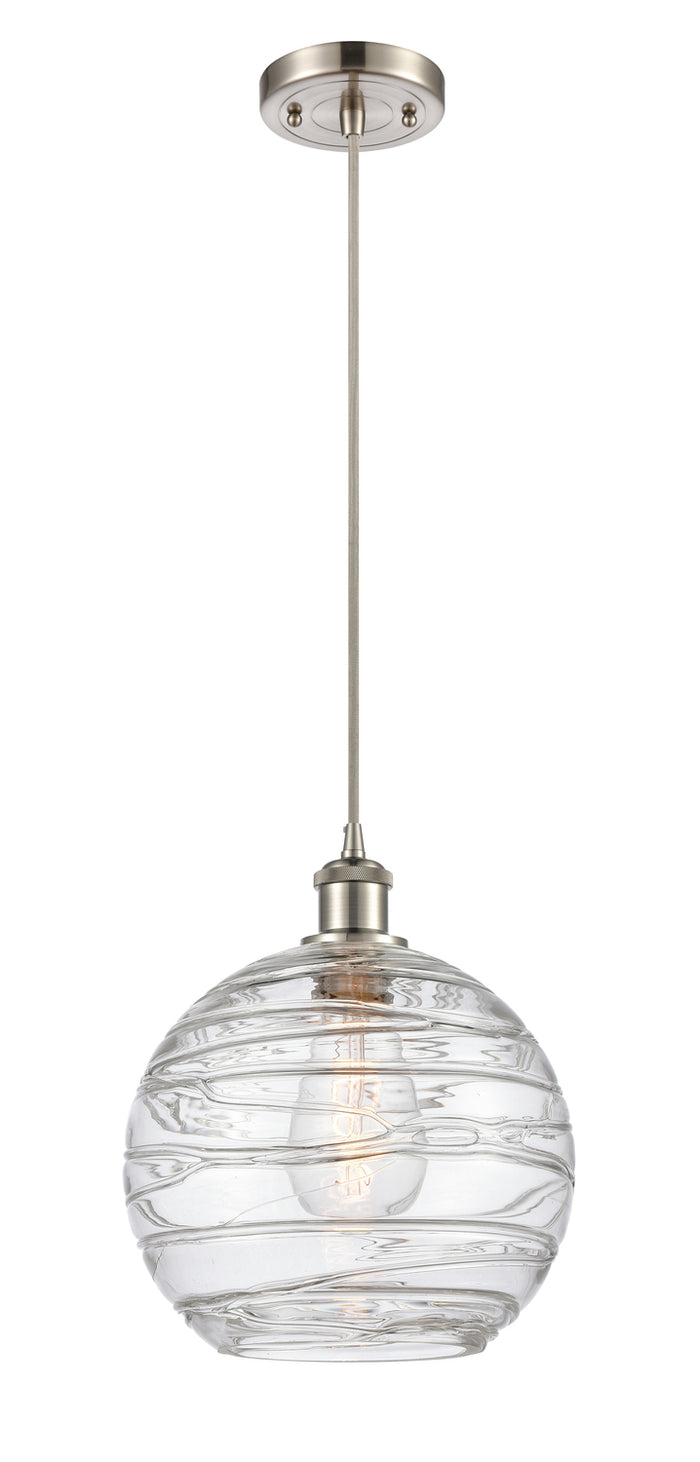 Brushed Satin Nickel / Clear Deco Swirl