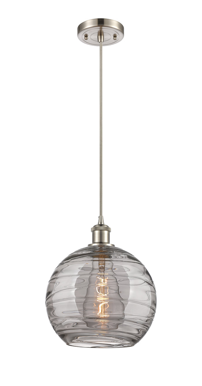 Brushed Satin Nickel / Light Smoke Deco Swirl