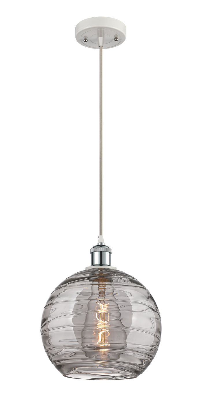 White Polished Chrome / Light Smoke Deco Swirl