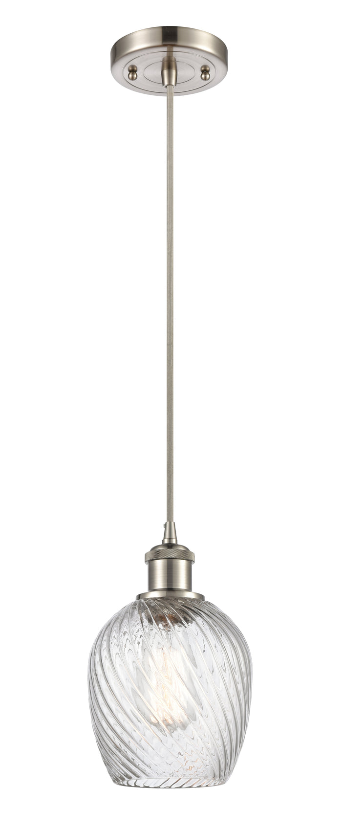 Brushed Satin Nickel / Clear Spiral Fluted