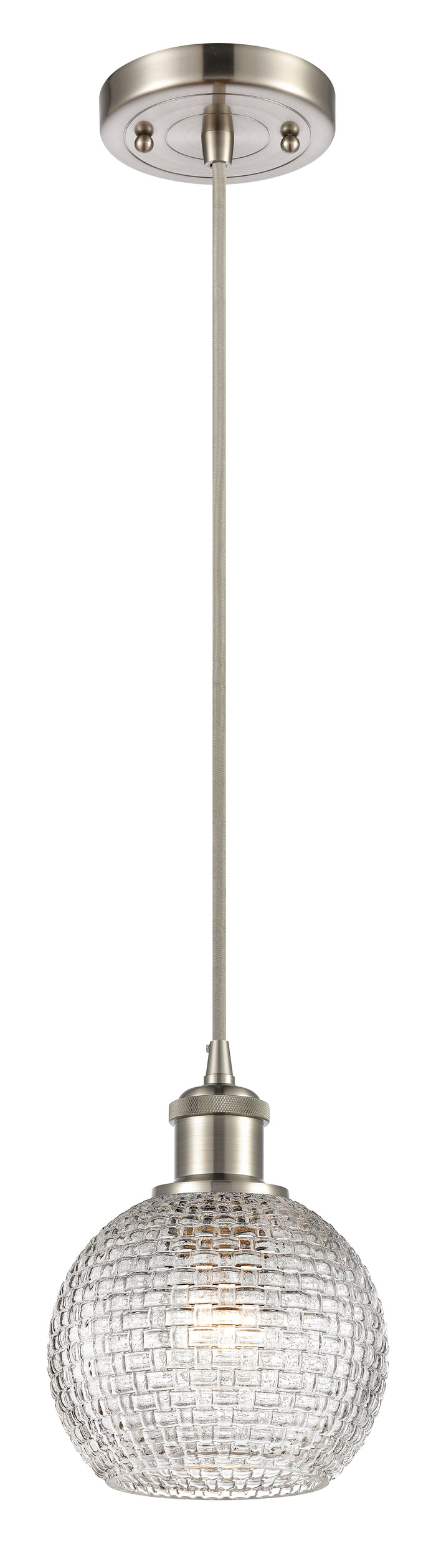 Brushed Satin Nickel / Clear Basket Weave