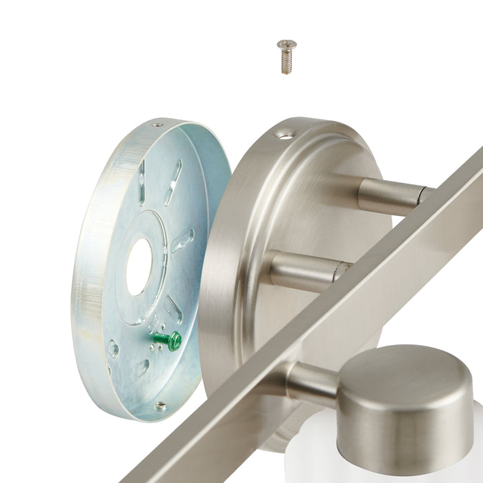 Bedminster 30-inch 4-light Brushed Nickel Vanity Light with Etched Opal Ribbed Glass Shades