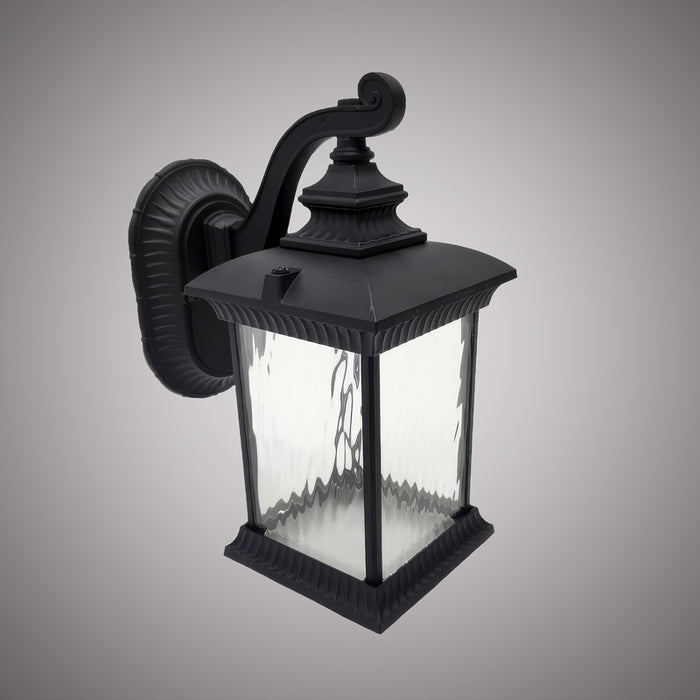 Black Powder Coated LED Large Exterior Wall Sconce  3CCT Clear Glass