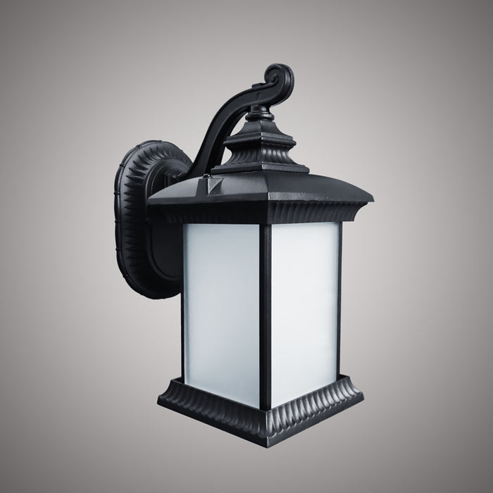 Black Powder Coated LED Tall Square Exterior Wall Sconce  3CCT Clear Glass