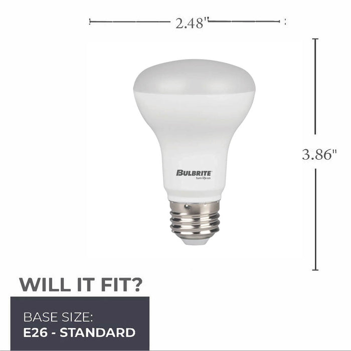 BR20 Dimmable Frost Filament LED Light Bulb with E26 Base, 2700K, 525 Lumens, 4-Pack