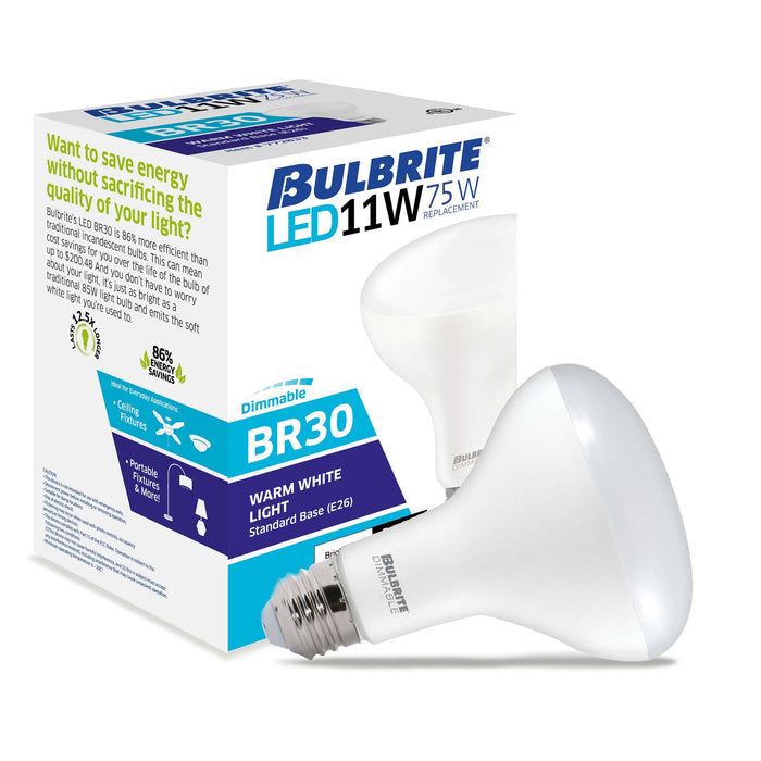 BR30 Dimmable Frost Filament LED Light Bulb with E26 Base, 2700K, 1000 Lumens, 4-Pack