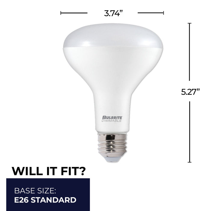 BR30 Dimmable Frost Filament LED Light Bulb with E26 Base, 2700K, 1000 Lumens, 4-Pack