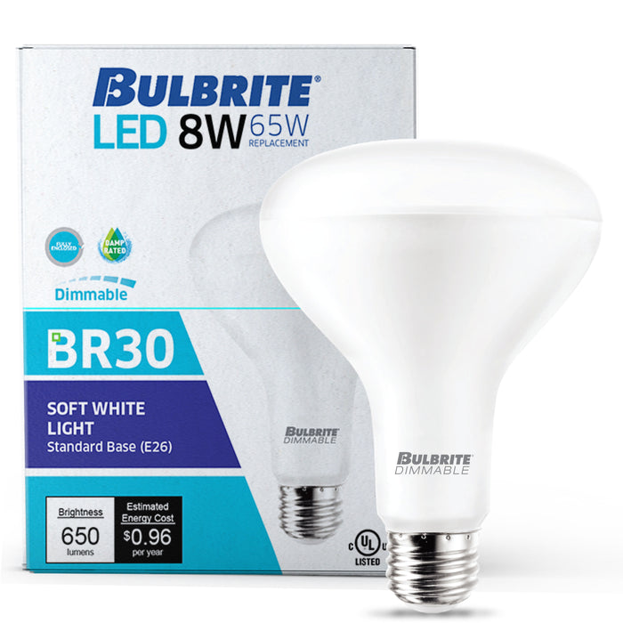 BR30 Dimmable Frost Filament LED Light Bulb with E26 Base, 3000K, 650 Lumens, 24-Pack