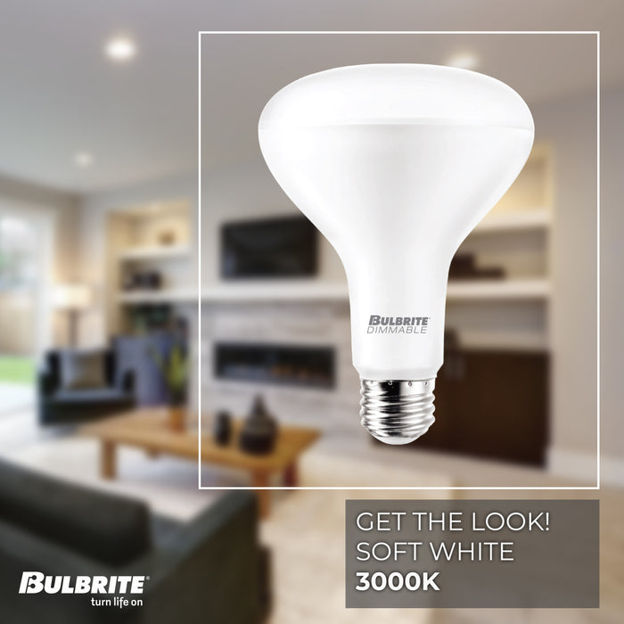 BR30 Dimmable Frost Filament LED Light Bulb with E26 Base, 3000K, 650 Lumens, 4-Pack