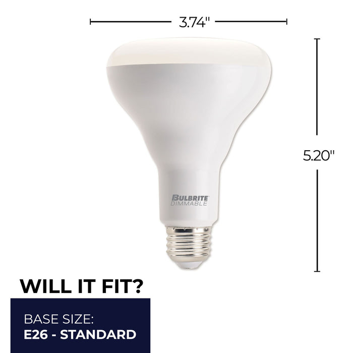 BR30 Dimmable Frost Filament LED Light Bulb with E26 Base, 3000K, 650 Lumens, 4-Pack