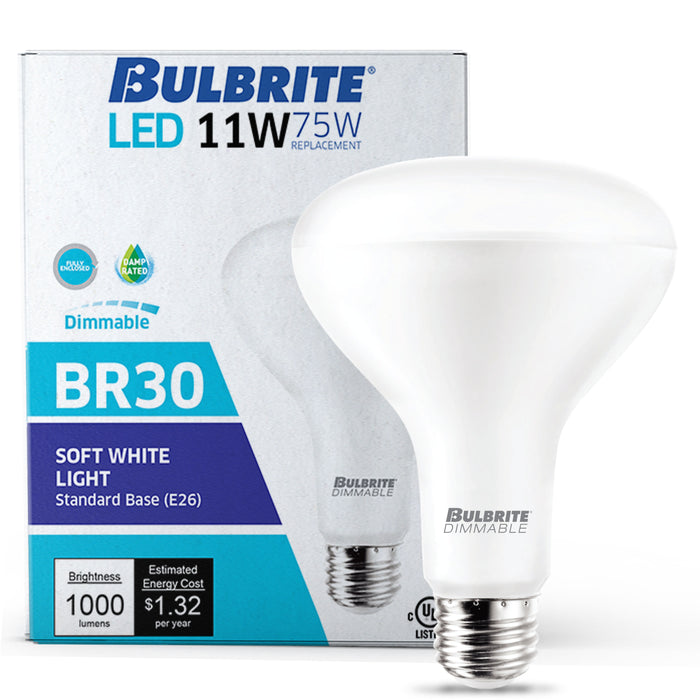 BR40 Dimmable Frost Filament LED Light Bulb with E26 Base, 2700K, 1400 Lumens, 4-Pack
