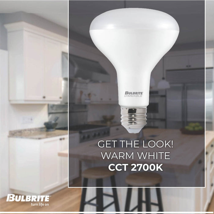 BR40 Dimmable Frost Filament LED Light Bulb with E26 Base, 2700K, 1400 Lumens, 4-Pack