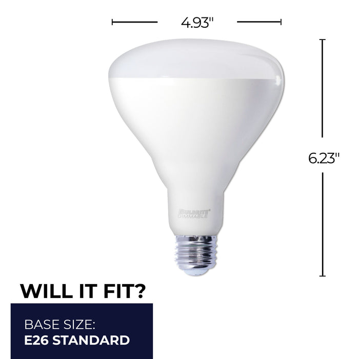 BR40 Dimmable Frost Filament LED Light Bulb with E26 Base, 2700K, 1400 Lumens, 4-Pack