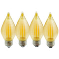 C15 4W Dimmable Amber Filament LED Light Bulb with E26 Base, 2100K, 250 Lumens, 4-Pack