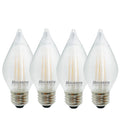 C15 4W Dimmable Satin Filament LED Light Bulb with E26 Base, 2700K, 350 Lumens, 4-Pack