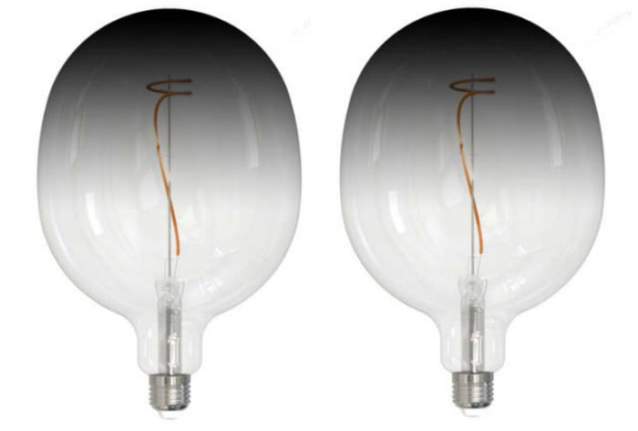 C53 4.5W Dimmable Clear/Smoke Filament LED Light Bulb with E26 Base, 3000K, 200 Lumens, 2-Pack