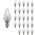C7 0.6W Non-Dimmable Clear LED Light Bulb with E12 Base, 2700K, 25-Pack