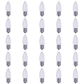 C9 0.6W Non-Dimmable Clear LED Light Bulb with E17 Base, 2700K, 25-Pack, Dry Rated