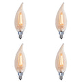 CA10 2.5W Dimmable Antique Filament LED Light Bulb with E12 Base, 2100K, 160 Lumens, 4-Pack