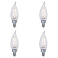 CA10 2.5W Dimmable Clear Filament LED Light Bulb with E12 Base, 2700K, 250 Lumens, 4-Pack