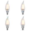 CA10 3.6W Dimmable Milky Filament LED Light Bulb with E12 Base, 2700K, 300 Lumens, 4-Pack