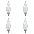 CA10 4.5W Dimmable Clear Filament LED Light Bulb with E12 Base, 3000K, 350 Lumens, 4-Pack
