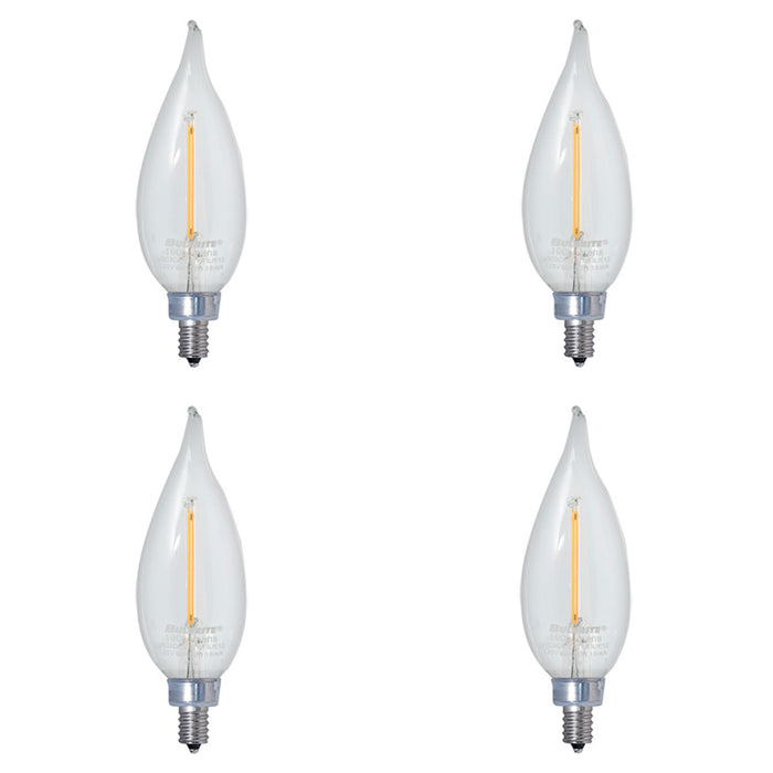 CA10 4.5W Dimmable Clear Filament LED Light Bulb with E12 Base, 3000K, 350 Lumens, 4-Pack