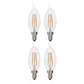 CA10 5W Dimmable Clear Filament LED Light Bulb with E12 Base, 3000K, 500 Lumens, 4-Pack