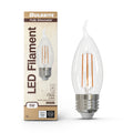 CA10 5W Dimmable Clear Filament LED Light Bulb with E26 Base, 3000K, 500 Lumens, 4-Pack