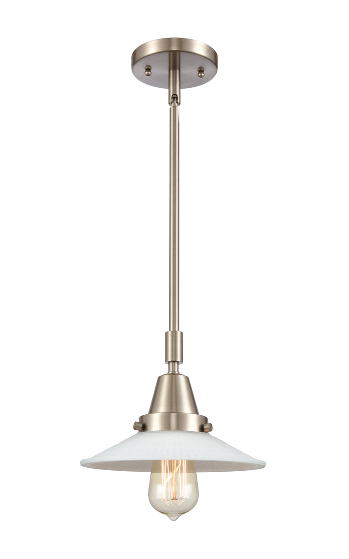 Brushed Satin Nickel / Matte White Halophane
