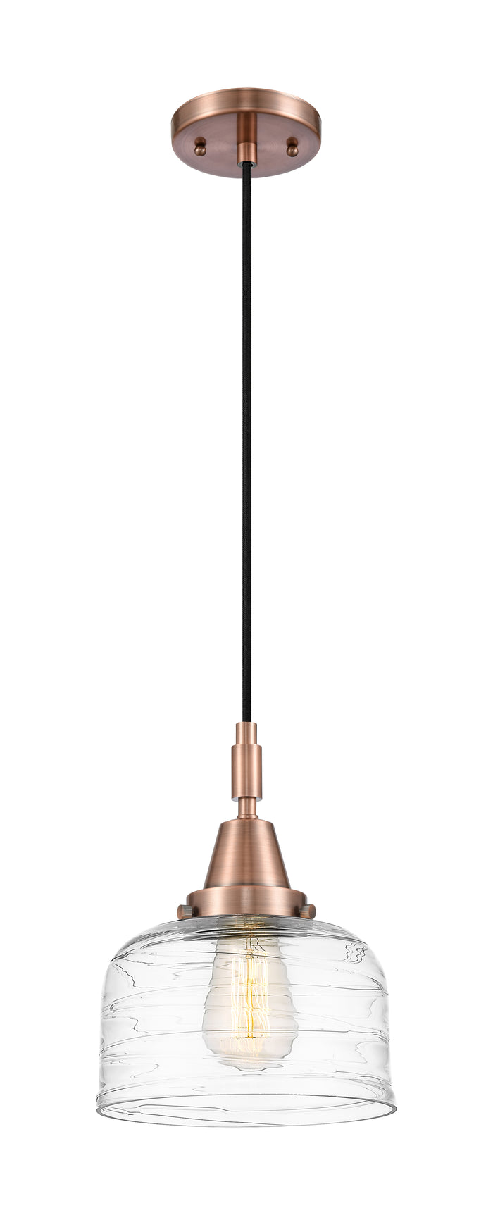Caden Mini Pendant Glass Steel Antique Brass