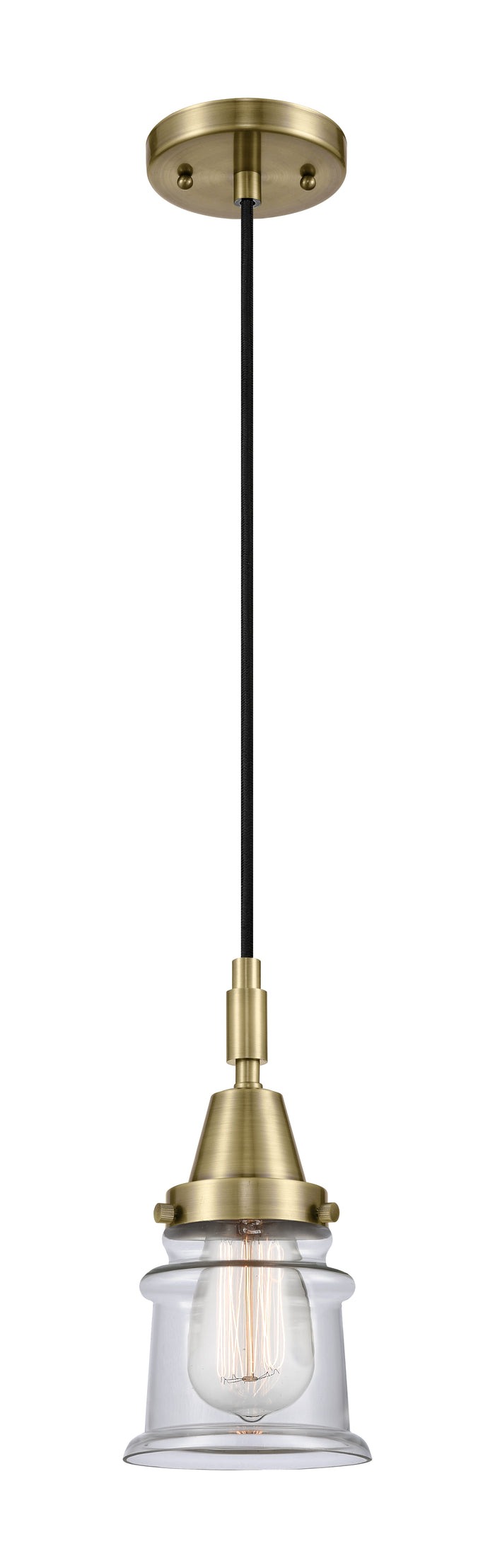 Caden Mini Pendant Glass Steel Antique Brass
