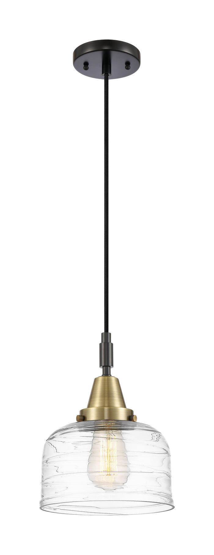 Caden Mini Pendant Glass Steel Antique Brass