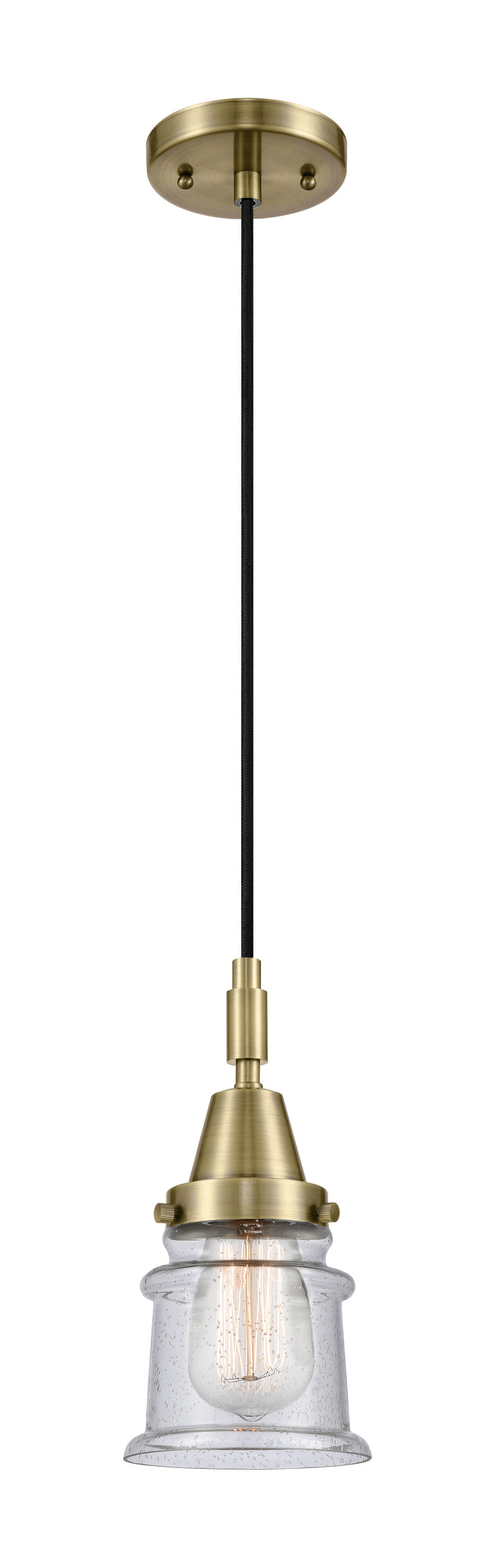 Caden Mini Pendant Glass Steel Antique Brass