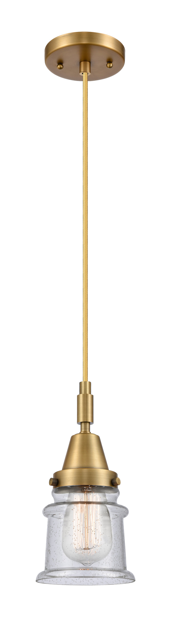 Caden Mini Pendant Glass Steel Antique Brass