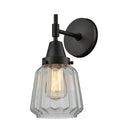 Caden Sconce Glass Steel 12 Inch