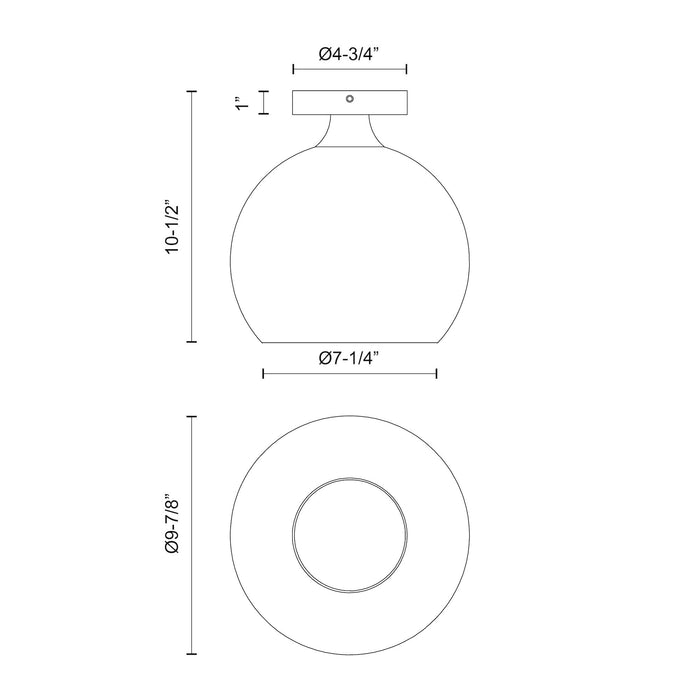 Castilla 10-in Steel Flush Mount