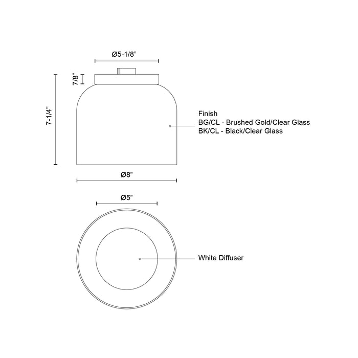 Cedar 8-in Aluminum Flush Mount