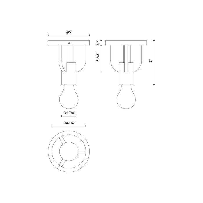 Claire 5-in Steel Semi-Flush Mount