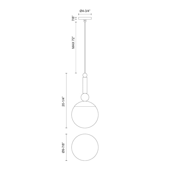 Delilah 10-in Steel Pendant