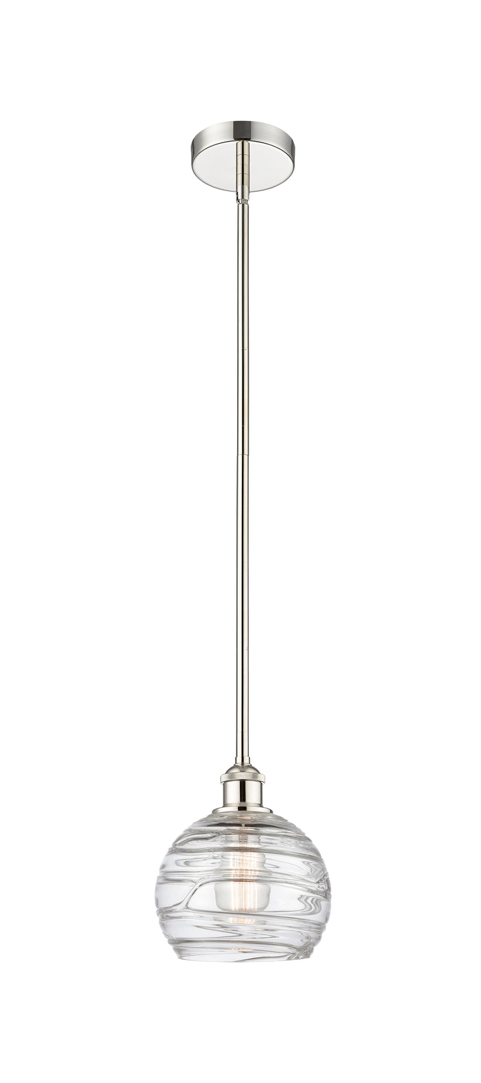 Polished Nickel / Clear Deco Swirl